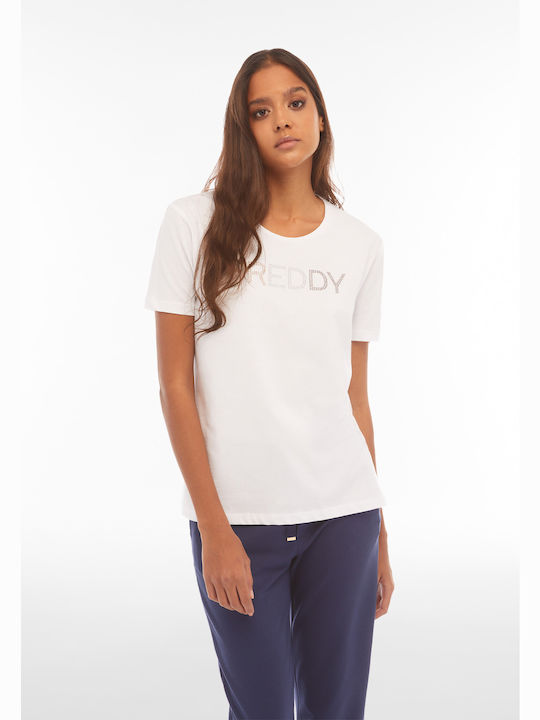 Freddy Damen Sportlich T-shirt Weiß