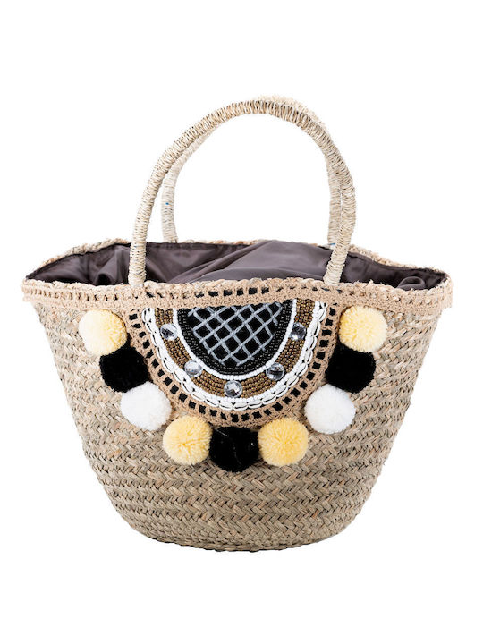 Stroh Strandtasche Beige