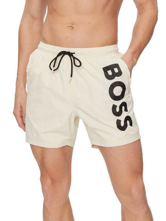 Hugo Boss Men's Swimwear Shorts Beige with Patterns