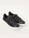 Women's leather sneakers black snake