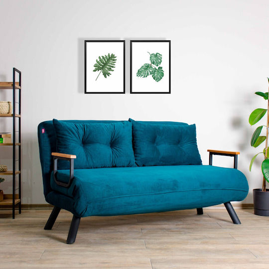Sando Two-Seater Couch Bed Petrol Green 133x78x78 cm