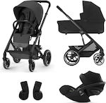 Cybex Balios S Lux Adjustable 3 in 1 Baby Stroller Suitable for Newborn Moon Black