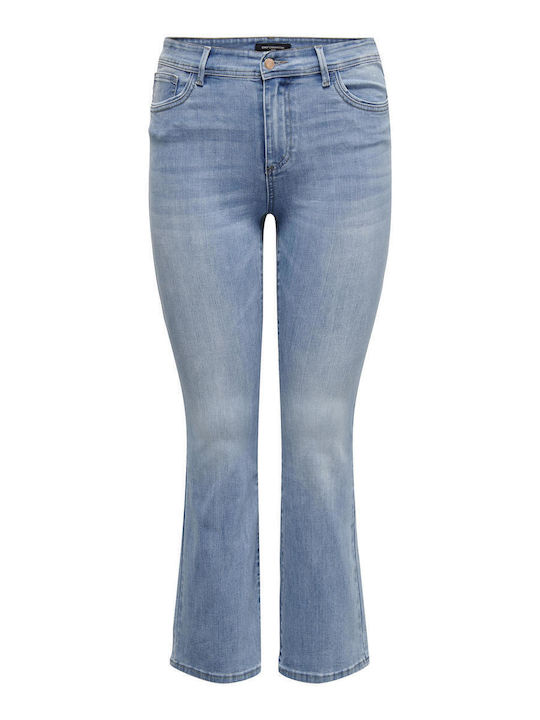 Hoch tailliert Damenjeans Schlaghose Blue