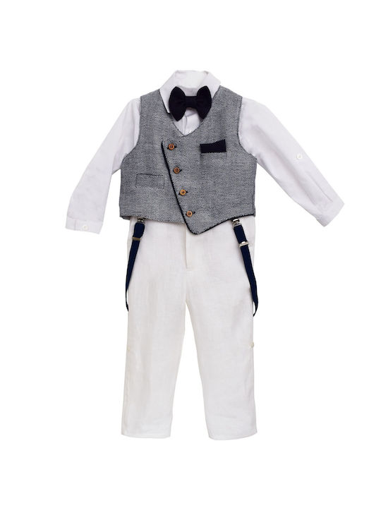 Nst Nastasia Costum De Botez Cu Vestă Pentru Băieți Francois Pierre Degas Albastru