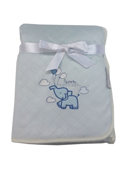 Kikka Boo Κουβέρτα Αγκαλιάς & Λίκνου Elephant Fleece Κοραλί Blue 75x100εκ.