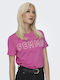 Only Life Damen Sportliches Bluse Kurzärmelig Schnell trocknend Pink