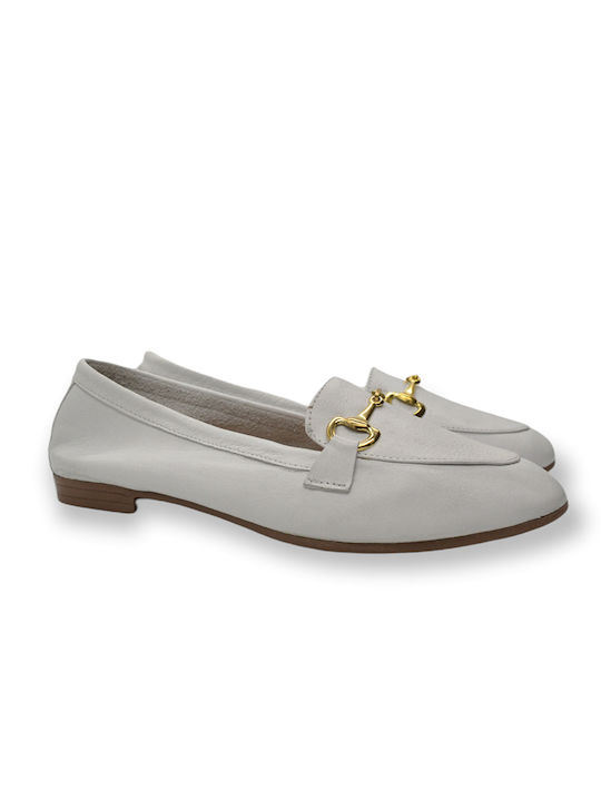 Hawkins Premium Leather Women's Moccasins in White Color