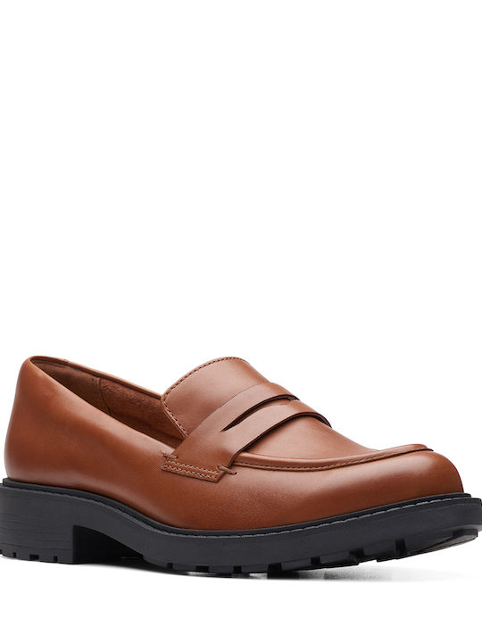 Clarks Leather Women's Loafers in Tabac Brown Color