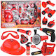 Large Firefighter Set Helmet Saw 13-Piece Fire Department Za4698