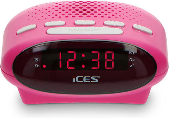 Lenco Lenco Digital Tabletop Clock LED with Radio Pink ICR-210