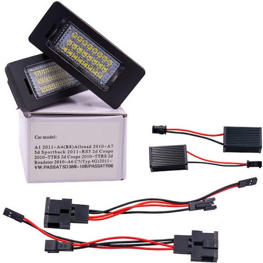 Bosse License Plate Lights Led 12V for Audi A1 / A4 / A5 / Q5 / TT / A6 / S5 / A7 / RS5 Kia Roadster Mini Roadster Skoda Yeti / Fabia / Octavia / Superb Volkswagen Passat 2pcs