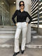 Women's Fabric Trousers Flared Ecru