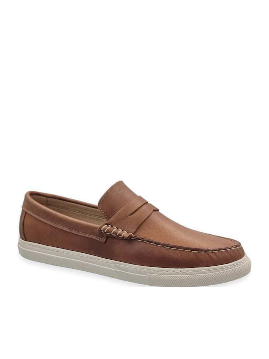 Leder Herren Mokassins in Tabac Braun Farbe