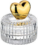 Buttonholder Bijouliere Glass Heart Gold Φ6.5χ4.5