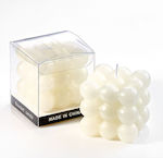 Parfümierte Kerze weiß Bubble Pvc Box 5x5cm