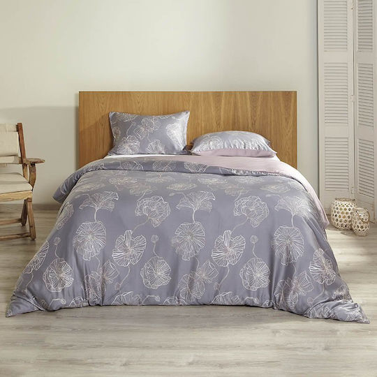 Charisma Set Husă de Pilotă King Size cu 2 Fețe de Pernă 260x250 Grey Blossom