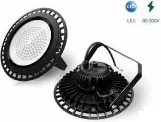 Panafan Φωτιστικό Καμπάνα 50W Ψυχρό Λευκό με Ενσωματωμένο LED Μαύρο
