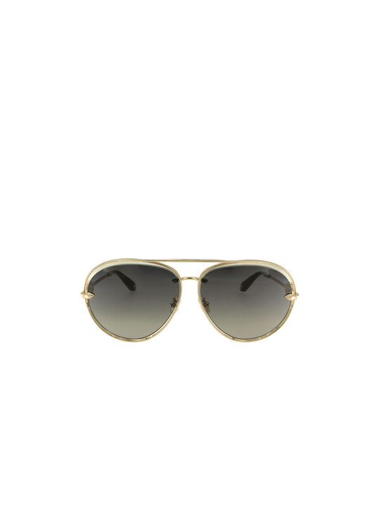 Roberto Cavalli Sunglasses with Gold Metal Frame and Gray Gradient Lens SRC032 0300