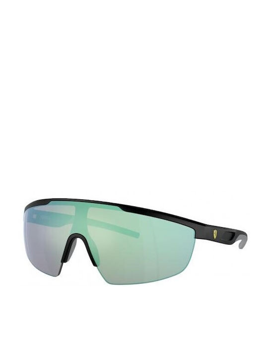 Ferrari Men's Sunglasses with Black Plastic Frame and Green Mirror Lens FZ6005U 504/7V