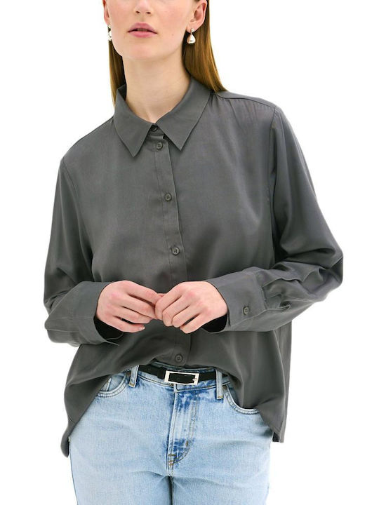 My Essential Wardrobe Women's Long Sleeve Shirt Grey