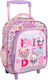 Must Team School Bag Trolley Kindergarten Pink with Water Bottle Holder 8Liters