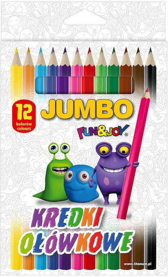 Jumbo Pencil Crayons 12 Colors Fun&joy
