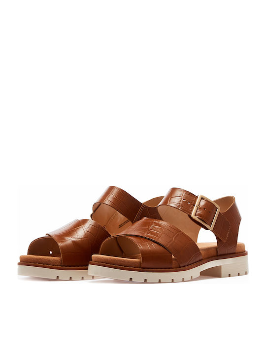 Clarks Orinoco Δερμάτινα Γυναικεία Σανδάλια Ταμπά