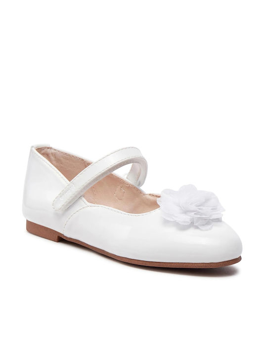 Mayoral Kids Ballerinas with Hoop & Loop Closure White