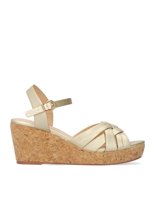 Women's Ankle Strap Platforms Gold