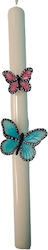 Easter Candle Oval Waxed Butterflies Oval