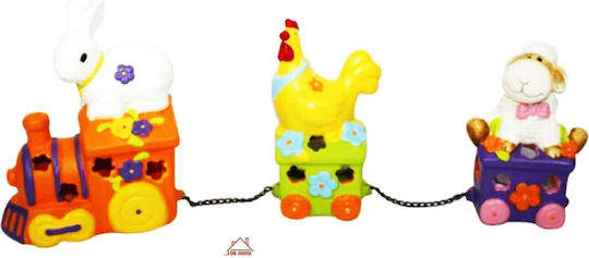 Decorative Easter Train Ceramic Multicoloured 45x17x7cm Forhome 243192 Home