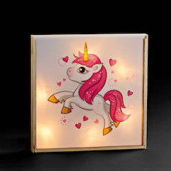 Wooden Frame Illuminated Candle Unicorn 25cm M1...