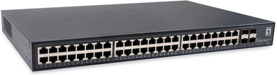 Level One GTU-5211 Unverwaltet L2 Switch mit 48 Ports Ethernet und 4 SFP Ports