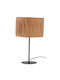Country Casa Metal Table Lamp for Socket E27 with Brown Shade and Black Base