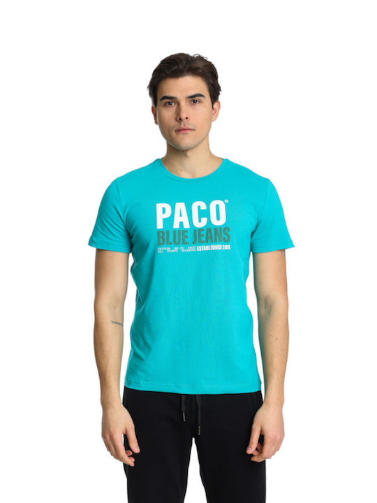 Paco & Co Herren T-Shirt Kurzarm Turquoise