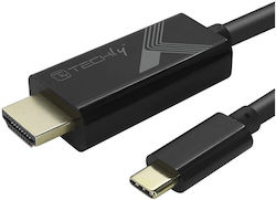 Techly IADAP-USBC-HDMI5TY HDMI male - USB-C male 2m Μαύρο