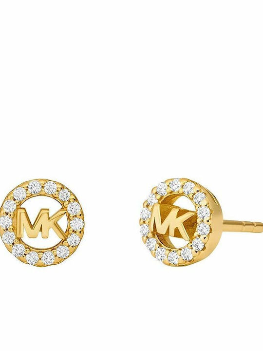 Michael Kors Premium Silver Stud Earrings Gold Plated with Stones