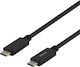 Deltaco USB 2.0 Cable USB-C male - USB-C Μαύρο 2m USBC-2002M