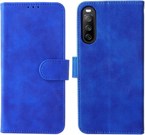 Βάση Στήριξης Όψη Wallet Δερμάτινο Μπλε (Xperia 10 IV)