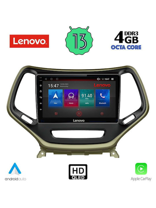 Lenovo Sistem Audio Auto pentru Jeep Cherokee 2014> (Bluetooth/USB/AUX/WiFi/GPS/Apple-Carplay/Android-Auto) cu Ecran Tactil 10"
