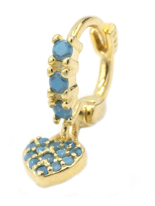 Poco Loco Piercing Clicker din Argint Placat cu Aur de 8mm Turcoaz