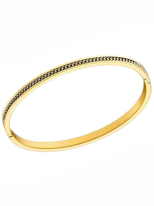 24k Gold-Plated Steel Bangle Bracelet As26193