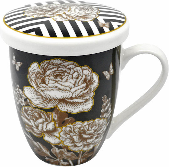 Ankor Mug from Porcelain with Lid White 340ml
