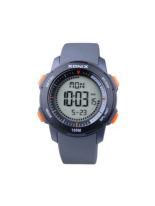 Xonix Digital Watch with Gray / Gray Rubber Strap