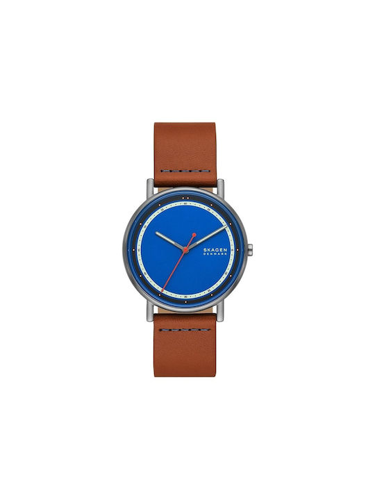 Skagen Watch with Brown / Brown Leather Strap