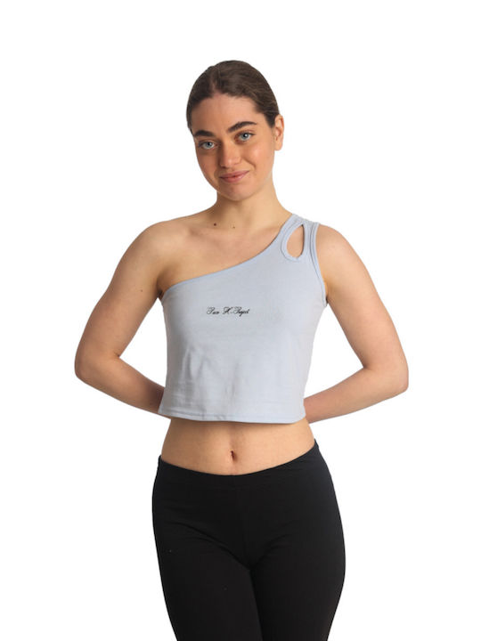 Paco & Co Top de Damă Crop Albastru deschis