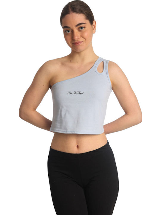 Paco & Co Women's Sleeveless Crop Top Light Blue