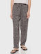 Surfpunk Women's Fabric Trousers with Elastic Regular Fit Black