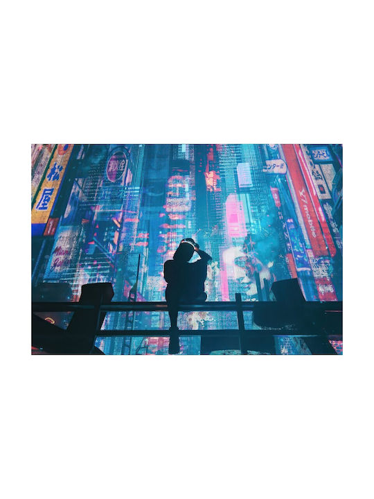 Longing Cyberpunk Neon Lights Painting on Canvas 80x50cm