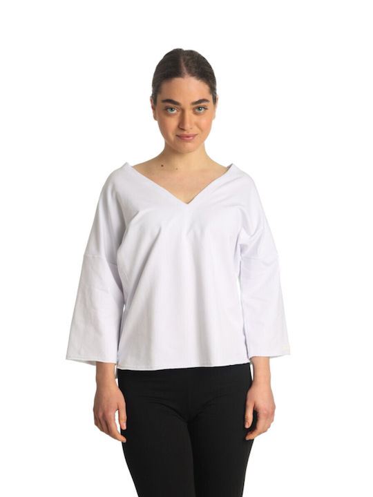 Paco & Co Women's T-shirt with V Neck White